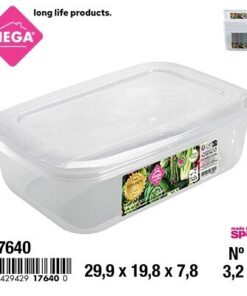 RECIPIENTE RECTANGULAR TRANSPARENTE 3.2L 1UND