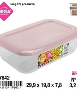 RECIPIENTE RECTANGULAR DE TAPA COLOR LISO 3.2L 1UND