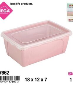 CAJA PARA COMIDA CON TAPA DE RECTANGULAR COLOR LISO 1L 1UND
