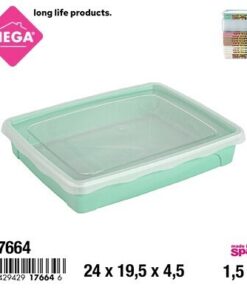 CAJA PARA COMIDA CON TAPA DE RECTANGULAR COLOR LISO 1.5L 1UND