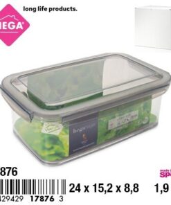 CAJA PARA COMIDA CON CLIP RECTANGULAR DE TAPA COLOR GRIS 1.9L 1UND