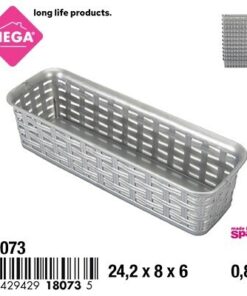 CANASTA TEJIDA RECTANGULAR COLOR GRIS 0.9L 1UND