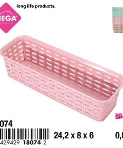 CANASTA TEJIDA RECTANGULAR COLOR LISO Y VARIADO 0.8L 1UND