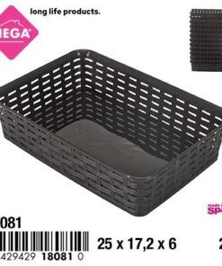 CANASTA TEJIDA RECTANGULAR COLOR CAFÉ 2L 1UND