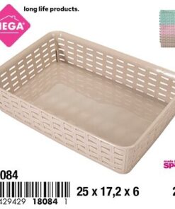 CANASTA TEJIDA RECTANGULAR COLOR LISO Y VARIADO 2L 1UND