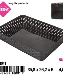 CANASTA TEJIDA RECTANGULAR COLOR CAFÉ 4.5L 1UND