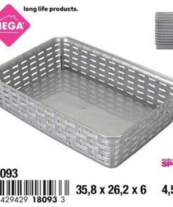 CANASTA TEJIDA RECTANGULAR COLOR GRIS 4.5L 1UND