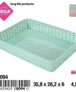 CANASTA TEJIDA RECTANGULAR COLOR LISO Y VARIADO 4.5L 1UND