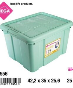CAJA ORGANIZADORA CON TAPA COLOR VERDE 25L 1UND