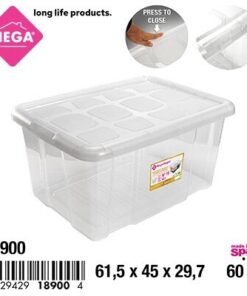 CAJA ORGANIZADORA CON TAPA TRANSPARENTE 60L 1UND