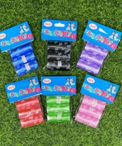 BOLSITA PARA BASURA DE COLOR LISO CON HUELLA 1UND (3PCS)