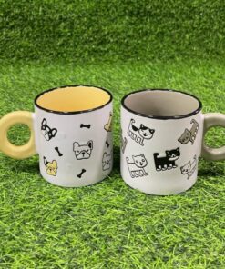 JARRA CERÁMICA DE MASCOTA CON BORDE NEGRA 1UND