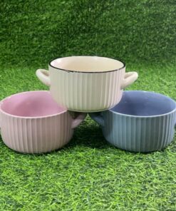 TAZA SOPERA DE COLOR LISO CON LINEA RECTA 1UND