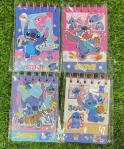 MINI LIBRETA CON RESORTES DE 3 TAMAÑOS DE STITCH 1UND
