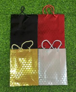 BOLSA DE REGALO DE COLOR LISO Y BRILLO 23*17.5*8 1UND