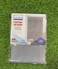 CORTINA DE BAÑO DE COLOR GRIS 180*180CM 1UND