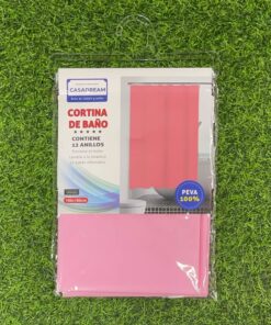 CORTINA DE BAÑO DE COLOR ROSADA 180*180CM 1UND