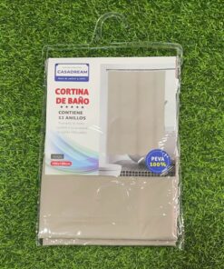 CORTINA DE BAÑO DE COLOR CREMA OSCURA 180*180CM 1UND