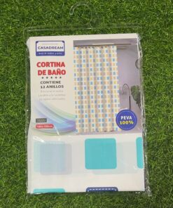 CORTINA DE BAÑO DE CUADRADA Y COLORES 180*180CM 1UND