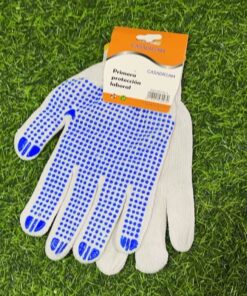 GUANTES ANTIDESLIZANTE DE BLANCO CON PUNTO AZUL 1PAR