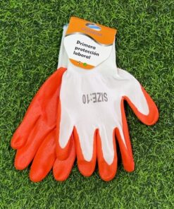 GUANTES DARA TRABAJO DE ANARANJADO/BLANCO 1PAR