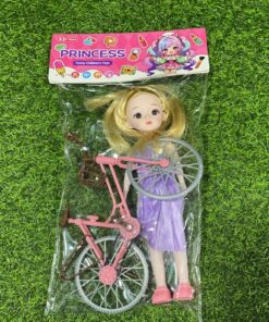 MUÑECA PRINCESA CON BICICLETA 1UND