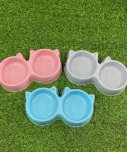 TAZA DOBLE PARA MASCOTA DE GATO 1UND