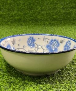 TAZA CERÁMICA GRANDE DE PEONIA AZUL 8" 1UND
