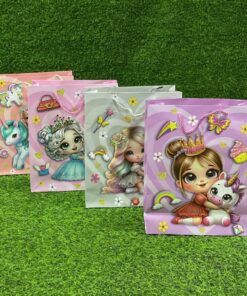 BOLSA DE REGALO DE PRINCESA CON UNICORNIO 26*32*10 1UND