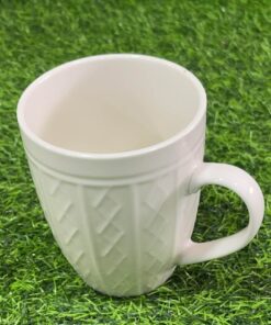 JARRA CERÁMICA DE COLOR BLANCA CON DISEÑOS 1UND