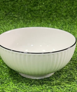 TAZA CERÁMICA DE COLOR BLANCO CON BORDE NEGRO 7" 1UND