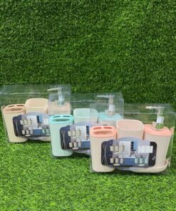 SET DE BAÑO PLÁSTICA DE COLOR LISO 1UND (3PCS)