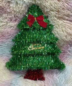 DECORACIÓN NAVIDEÑA DE ÁRBOL CON LAZO ROJO 35*28*4 1UND