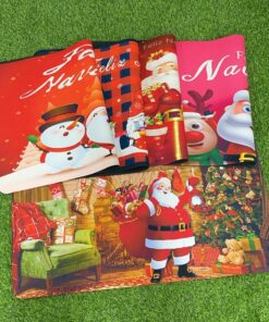 ALFOMBRA RECTANGULAR NAVIDEÑA DIATOMEAS 78*48CM 1UND