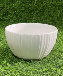 TAZA CERÁMICA CON DISEÑO RAYADA 4.5" 1UND
