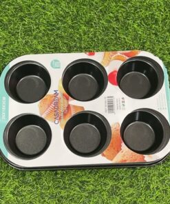 MOLDE DE HORNO PARA POSTRES DE 6 ESPACIOS 26*18*3CM 1UND