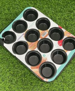 MOLDE DE HORNO PARA POSTRES DE 12 ESPACIOS 35*26.5*3CM 1UND