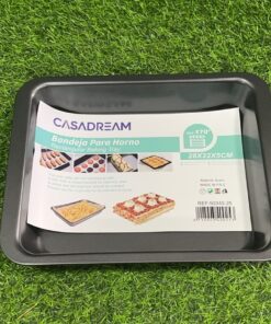 MOLDE RECTANGULAR DE HORNO PARA PIZZA O POSTRES 28*22*5CM 1UND