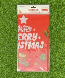 MANTEL DE MERRY CHRISTEMAS COLOR ROJO 137*183CM 1UND