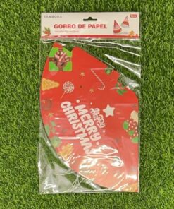 SET DE GORROS DE MERRY CHRISTEMAS COLOR ROJO 1UND (6PCS)