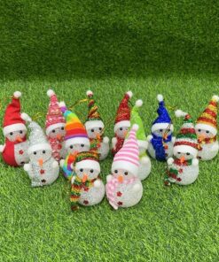DECORACIÓN NAVIDEÑA DE HOMBRE DE NIEVE CON LUZ 8CM 1UND
