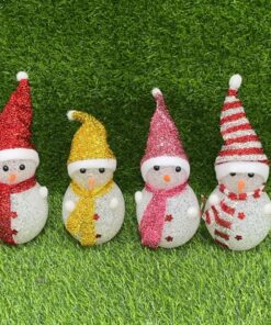 DECORACIÓN NAVIDEÑA DE HOMBRE DE NIEVE CON LUZ 15CM 1UND