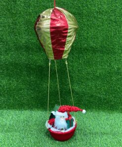 DECORACIÓN NAVIDEÑA SANTA CON GLOBO AEROSTÁTICO 82CM 1UND