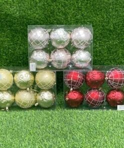 SET DE BOLA NAVIDEÑA DE 8CM 1UND (6PCS)
