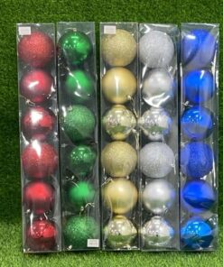 SET DE BOLA NAVIDEÑA DE 10CM 1UND (6PCS)