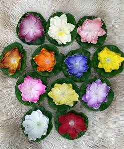 FLOR ARTIFICIAL CON LUZ DE LOTO 10CM 1UND