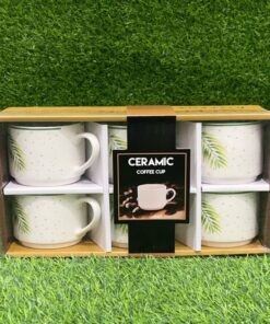 SET DE JARRAS CERÁMCAS DE HOJA CON CAJA 1UND (6PCS)