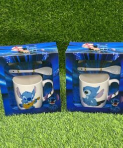SET DE JARRA CERÁMICA CON PLATO Y CUCHARA DE STITCH 1UND (3PCS)