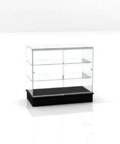 VITRINA VIDRIO DE BASE NEGRA 1UND