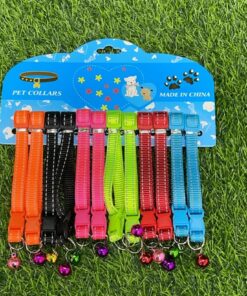 COLLAR PARA MASCOTA DE COLOR LISO CON CASCABEL #1.0 1UND